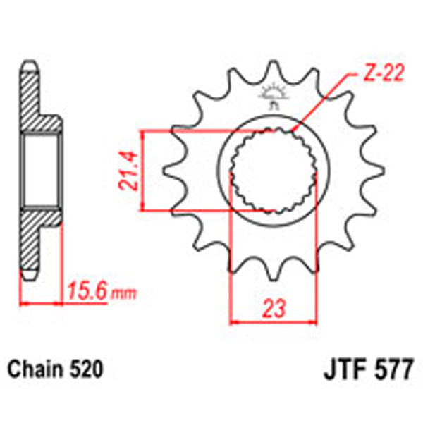 JT JT Gear Box Sprockets G/B 577-15T YAM (441)